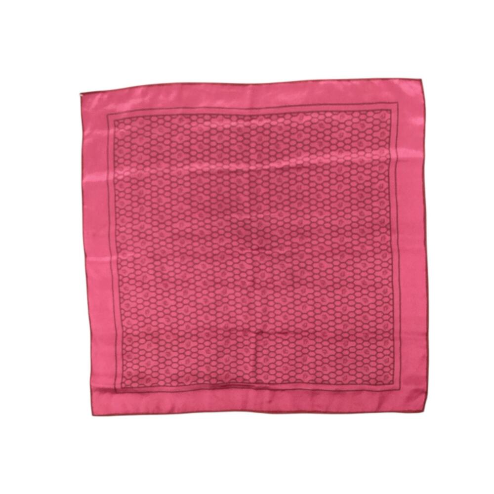 Christian Dior Scarf Women’s 1Size Square Silk Logo HoneyComb Pattern Wine Color - Picture 2 of 4